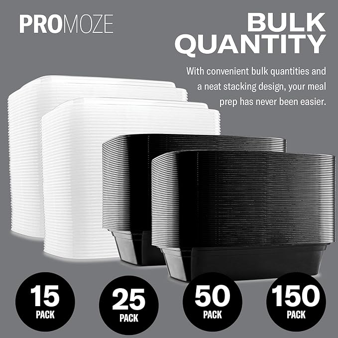 50-Pack Reusable Meal Prep Containers Microwave Safe Food Storage Containers with Lids, 28 oz