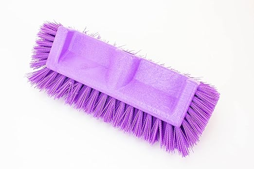SPARTA Multi-Level Tile Scrub Brush 12" Wide Brush Head, Heavy-Duty Tile Cleaning Brush with End Bristles for Commercial Tiles, Tubs and Floor, Plastic, 12 Inches, Purple
