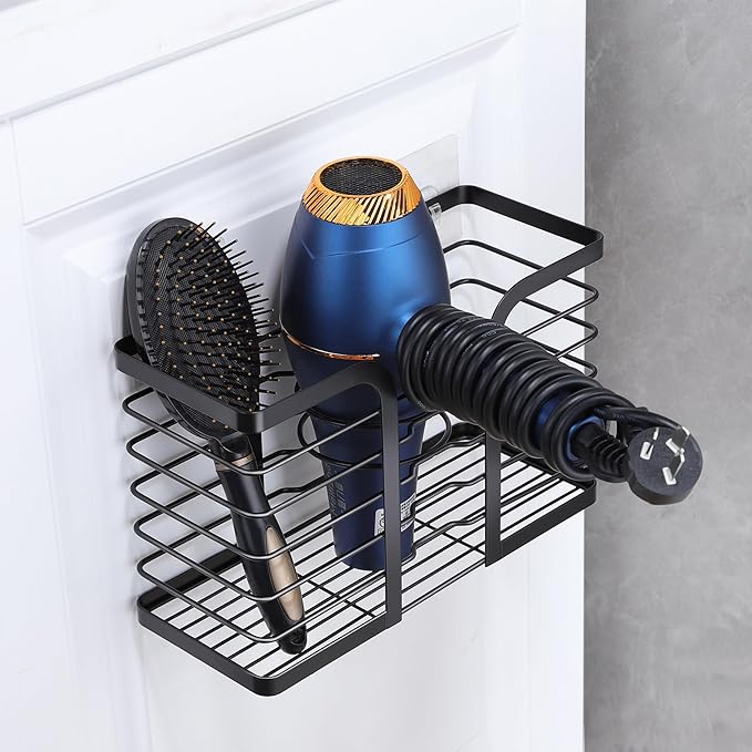 YIGII Hair Dryer Holder/Hair Tool Organizer Wall Mount - Metal Wire Bathroom Blow Dryer Holder Hair Styling Hot Tools Organizer for Flat Iron, Curling Wand, Straightener, Electric Shaver