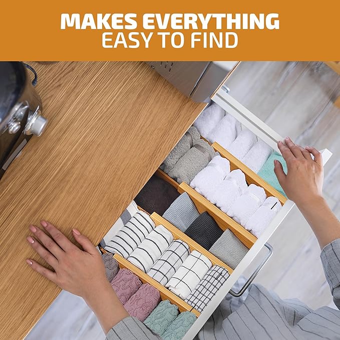 6-Pack Drawer Dividers, 2.6 Inches High, Kitchen Utensil Storage