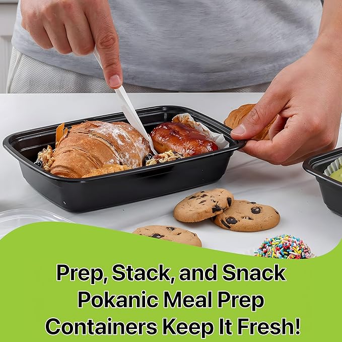 Meal Prep Containers [10 Set] 38 oz with Lids, 1 compartment, Stackable, Reusable, Leakproof, Food Safe, Microwave, Freezer & Dishwasher Safe for Food Prep Storage Bento Box (10 Set, 38 oz)