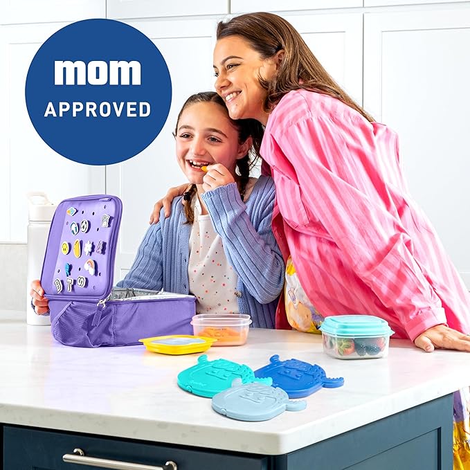 Cool Coolers by Fit & Fresh Kids Lunch Box Ice Packs, Slim Shaped Freezer Pack for Lunch Bags and Coolers 4 Pack Yeti Shape