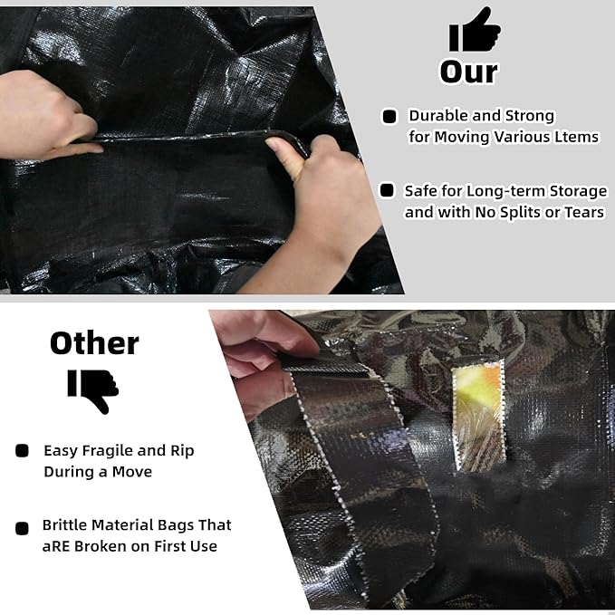 6 Pack 91L Storage Bags for Clothes, Moving Bags Heavy Duty Extra Large with Reinforced Handle, Storage Containers for Organizing Bedding, Blanket, Sheets, Pillows, Toys, Christmas Decorations