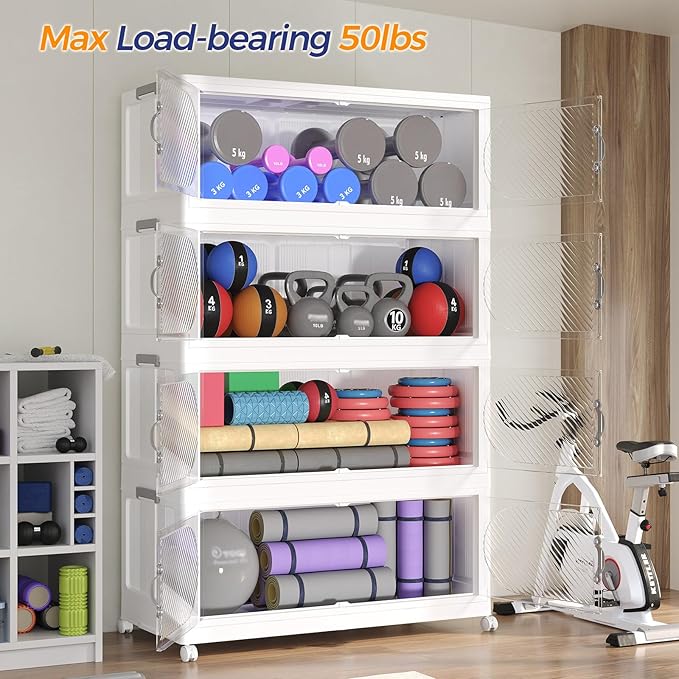 240Gal/960QT 6-Tiers Extra Large Stackable Storage Bins with Lid