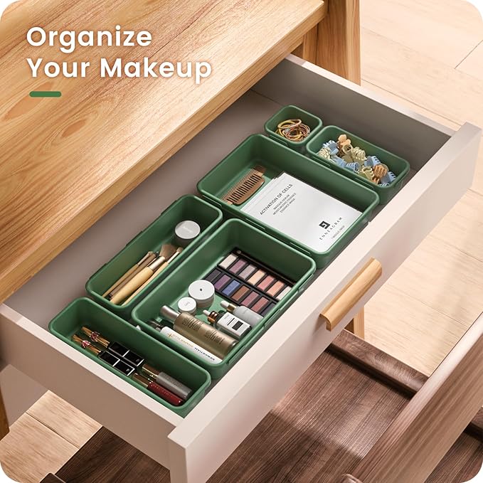 【Military Grade】A-LuGei Drawer Organizer,【𝟱𝗦𝗶𝘇𝗲】Makeup organizer,【Holds 177 Items】Bathroom Organizers and Storage,Organization and Storage