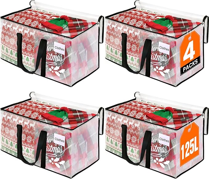 Clear Heavy Duty Extra Large Moving Bags, 4 Packs