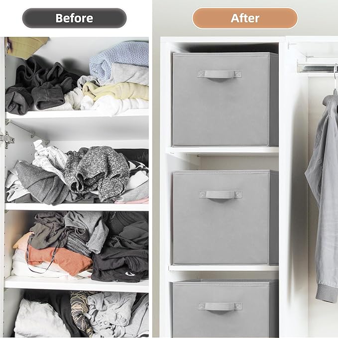 STORAGE MANIAC Storage Cubes, 6-Pack Grey