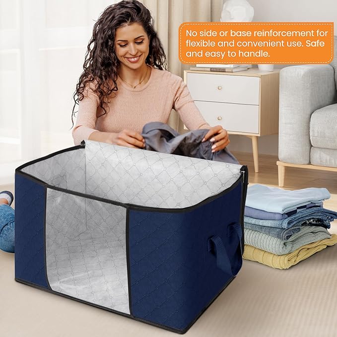 Fab totes 24 Gallons Clothes Storage, 6 Pack,Blue