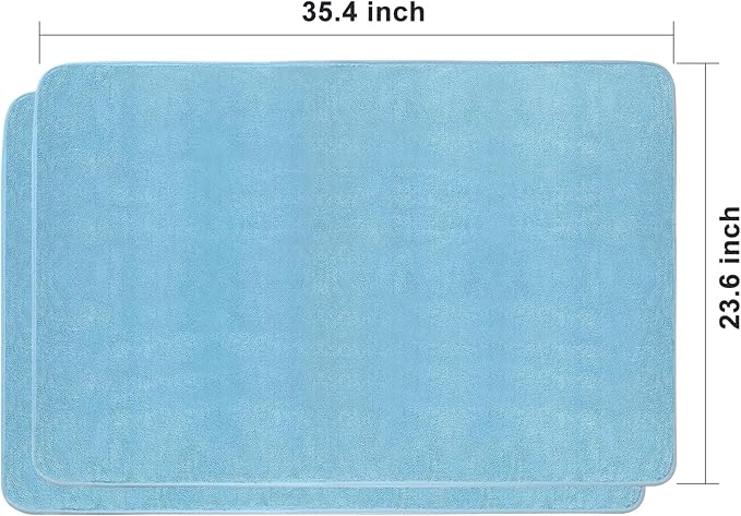 JOYMOOP Microfiber Towels for Cars, 2 Pack 35.4" x 23.6" Car Drying Towel, Blue Reusable Car Towel, Quick Drying Car Microfiber Cleaning Cloth for RVs, SUVs, Trucks