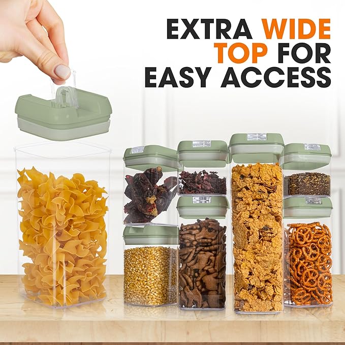Cheer Collection Airtight Food Storage Containers, Kitchen Storage Containers for Pantry, Set of 7 Food Containers with Lids Airtight