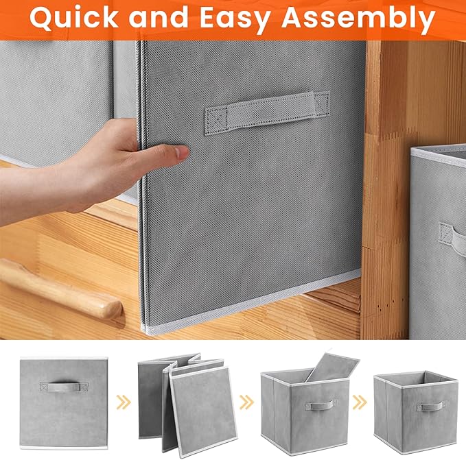 Criusia Large Storage Cubes - 13 Inch Heavy Duty Fabric Storage Bins for Shelves Closet, Cube Organizer