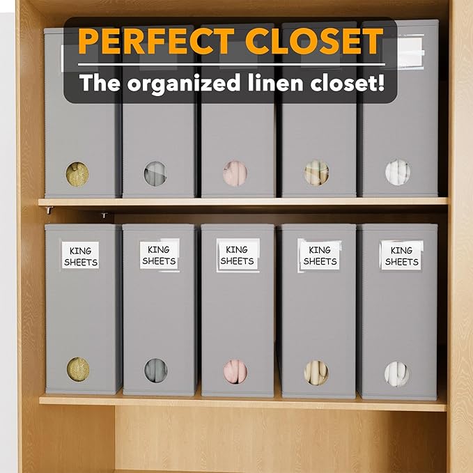 10 Pack Bed Sheet Organizers and Storage, Gray
