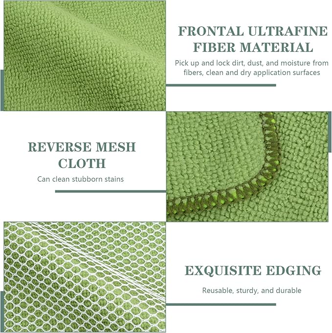 SINLAND Microfiber Dish Cloth for Washing Dishes Dish Rags Best Kitchen Washcloth Cleaning Cloths with Poly Scour Side 5 Color Assorted 7.87inchx7.87inch 10pack