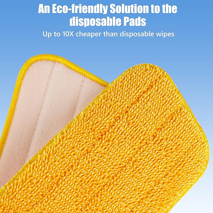 HOMTOYOU Reusable Mop Pads for Swiffer PowerMop: 6 Pack Microfiber Pad Refills for Multi-Surface Floor Cleaning - Machine Washable Replacement Sweeping Cloths for 13 ''-15 '' Spray Mop Colorful