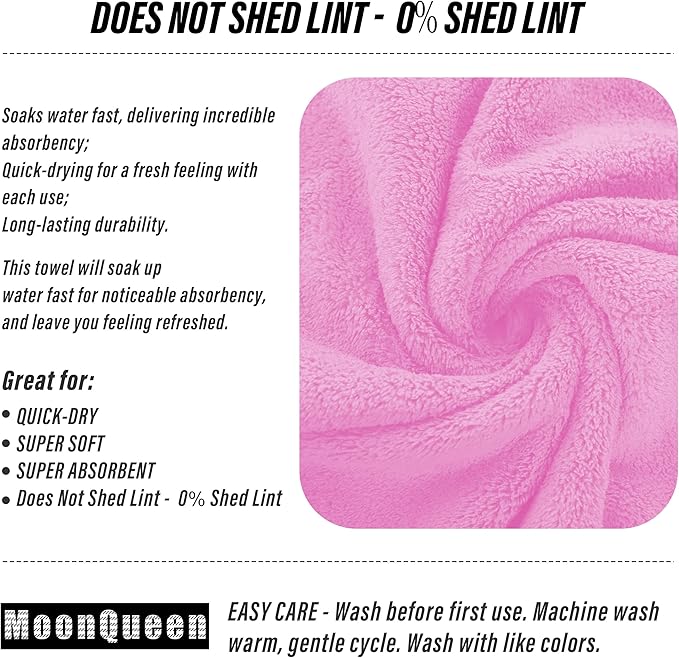 MOONQUEEN 18 Pack Premium Hand Towels - Quick Drying - Microfiber Coral Velvet Highly Absorbent Towels - Multipurpose Use as Hotel, Bathroom, Shower, Spa, Hand Towel 16 x 28 inches (Frozen Berry)