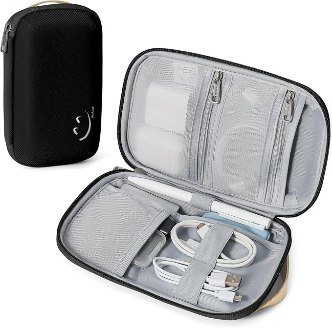 Travelkin Travel Cord Organizer, Small Electronic Organizer Travel Case, Cable Organizer Bag For Cords,Chargers Phone, Sd Card,Usbs (Black)