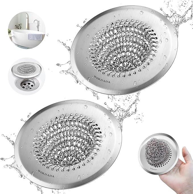 2 Pack Wokdada Bathtub Drain Hair Catcher, Wokdada Fast Drainage Shower Drain Hair Catcher