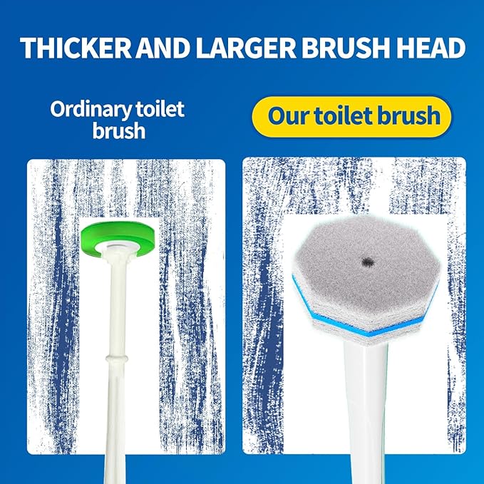 Disposable Toilet Brush Cleaning System with 50pcs Refills Pads Replacement Heads, Toilet Cleaning Stick, Wall Mounted Toliet Wand Kit Bathroom Maintenance, Toilet Bowl Cleaner Wands Holder and Set