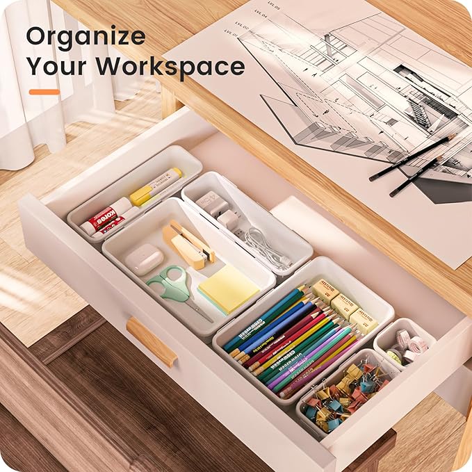 【Military Grade】A-LuGei Drawer Organizer,【𝟱𝗦𝗶𝘇𝗲】Makeup organizer,【Holds 177 Items】Bathroom Organizers and Storage,Organization and Storage
