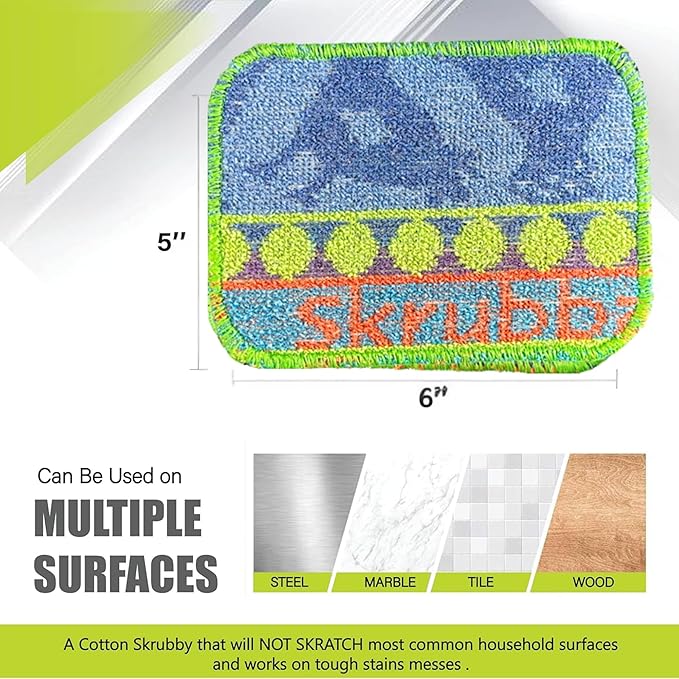 Wet-It Skrubba Non-Scratch Scouring Pad – European Scrubby Sponge for Kitchen Cleaning, Pots, Pans, Glass & Cookware – Durable Reusable Pad with Fun Chicken Design