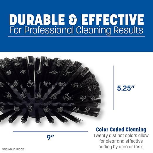 SPARTA Tank and Kettle Scrub Brush Heavy-Duty Tile Brush, Color-Coded and Handle Compatible (Sold Separately) for Optimal Access In Spacious Containers, Plastic, 5.5 X 9.5 Inches, Yellow, (Pack of 2)