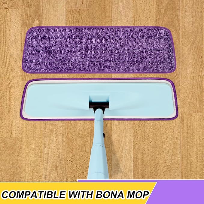16.5 Inch Reusable Mop Pads Microfiber Spray Mop Replacement Heads for Wet/Dry Mops Compatible with Bona Floor Care System (6 Pack)