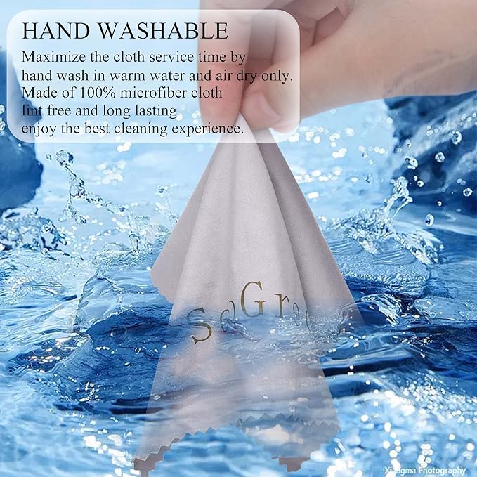 SooGree Glasses Cleaning Cloth Lens Microfiber Eyeglasses Wipes Cloth Lens Cleaner Camera Phone Computer Screen Scratch Resistant Soft Smooth Lint Free Cloth 2 Pack