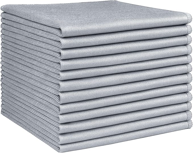 HOMEXCEL Microfiber Glass Cleaning Cloth 12 PK, Lint Free Streak Free, Reusable Magic Cleaning Cloth for Cleaning Windows, Glasses, Mirrors, Screens