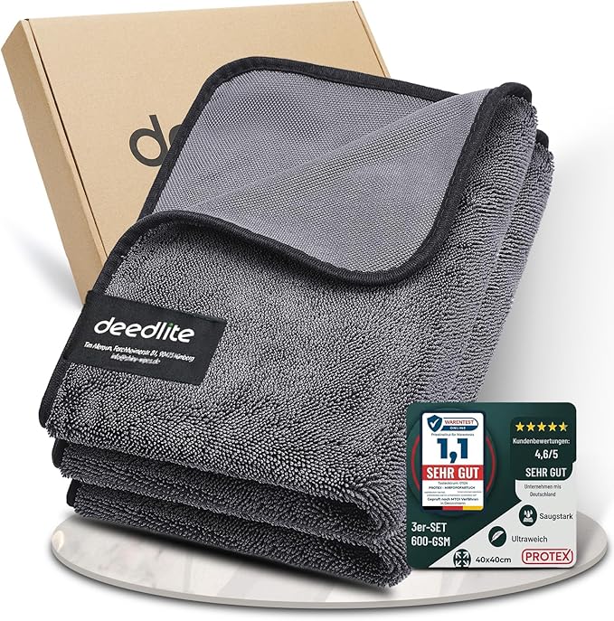 Deedlite Bath Wipes Shower Cleaning Cloths, Premium Car Drying Towel | Ultra Absorbent Twisted-Loop Design| Microfiber Towel for Car, Shower Cabin, Household