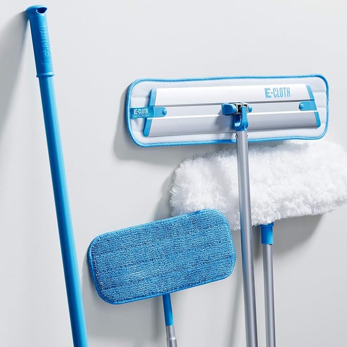 E-Cloth Deep Clean Microfiber Mop - Reusable Mop Pad for Home Cleaning, Hard Floors, Wood, Tile or Laminate, Use Wet for Cleaning or Dry for Dusting, No Refills or Spray Needed, Extra Replacement Head