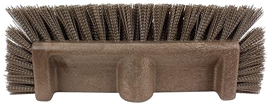 SPARTA Multi-Level Tile Scrub Brush 12" Wide Brush Head, Heavy-Duty Tile Cleaning Brush with End Bristles for Commercial Tiles, Tubs and Floor, Plastic, 12 Inches, Brown
