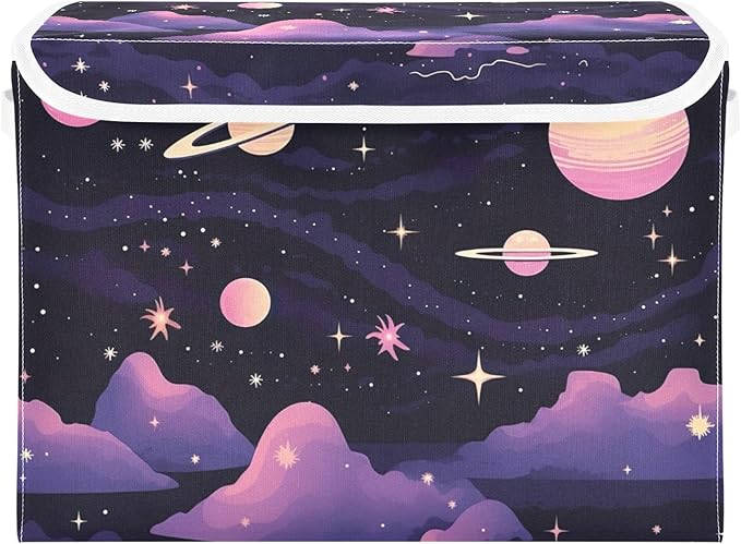 Abstract Planets Storage Bins with Lids and Carrying Handle