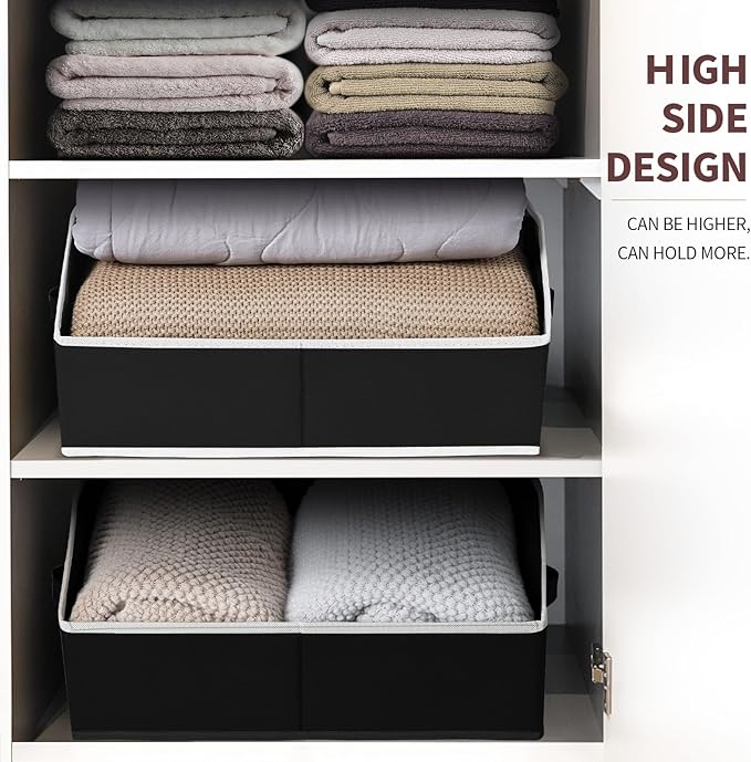 Closet Baskets for Shelves Trapezoid, Black