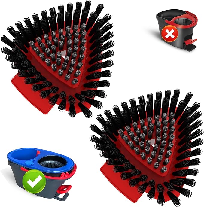 Small 2 Pack Scrub Brush Head ONLY for O Cedar RinseClean 2-Tank Spin Mop, Replacement Head Scrubber Brush,NOT for EasyWring 1-Tank System