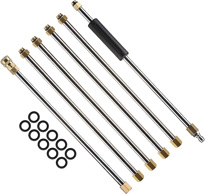 M MINGLE Pressure Washer Wand Extension, Replacement Lance, 7.5-Feet, 1/4 Inch Quick Connect, 4000 PSI