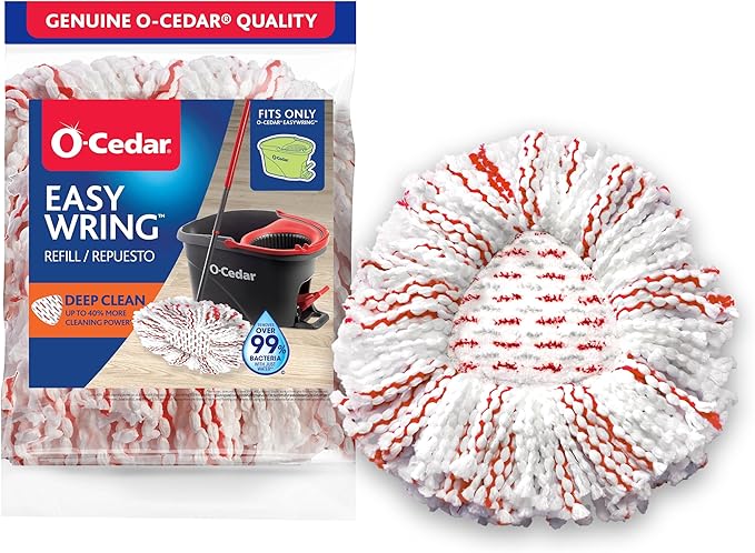 O-Cedar EasyWring Deep Clean Refill (1-Pack) | 40% More Cleaning Power | Microfiber Mop Refill Compatible with O-Cedar EasyWring Spin Mop & Bucket System