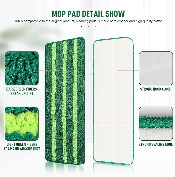 6 Pack Spray Mop Refills for Libman Freedom Spray Mop, Reusable Microfiber Mop Pad Replacement Head Without Handle