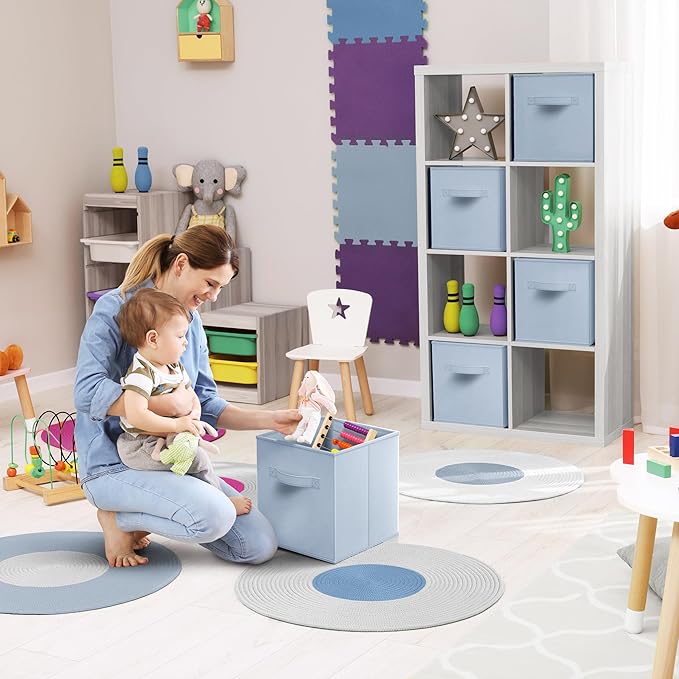 Sorbus Fabric Storage Cubes - 8 Foldable Storage Bins for Organizing Pantry, Cubbies, Toy Box - Clothes Storage & Closet Organizer
