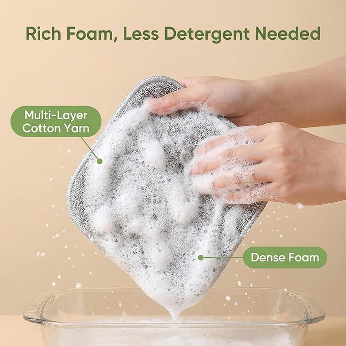Double Side Non Scratch Wire Dishcloths,Reusable Wet and Dry Wire Dishwashing Rags for Kitchen,Sinks,Pots,Pans (5pcs)