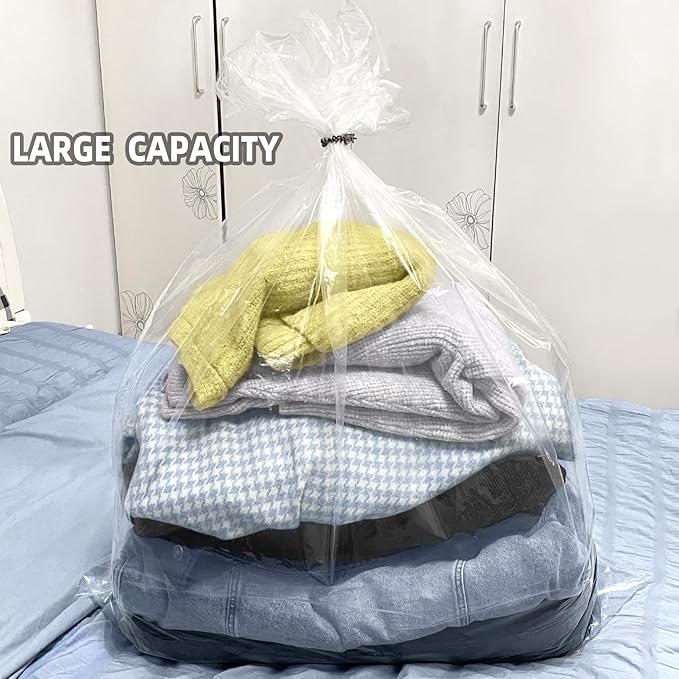 35x47 Inches Large Clear Plastic Storage Bags,Big Gaint Jumbo Huge Plastic Storage Bags for Blanket, Duvets, Pillows, Comforters and More 5 Pieces