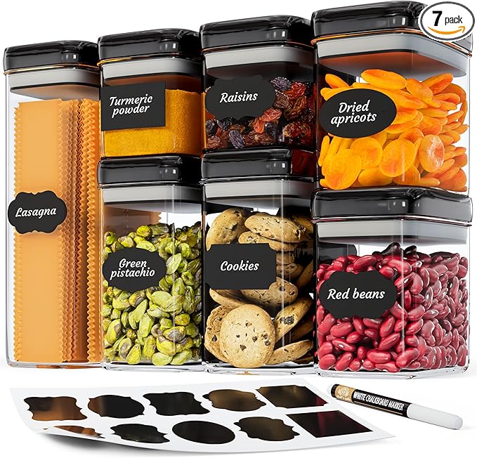 Chef's Path Airtight Food Storage Containers Set for Home Organization - 7 Piece Largest Flip Lock Set w/more Capacity