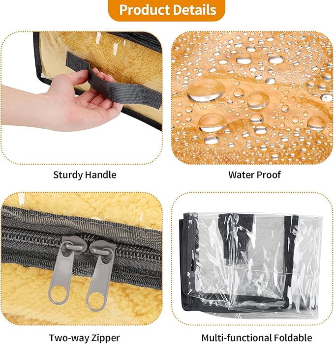 Fixwal 4pcs Clear Storage Bags for Clothes with Zipper, 35L/9.5Gal Small Plastic Closet Organizers for Blankets Sweaters Bed Sheets Comforters Toys