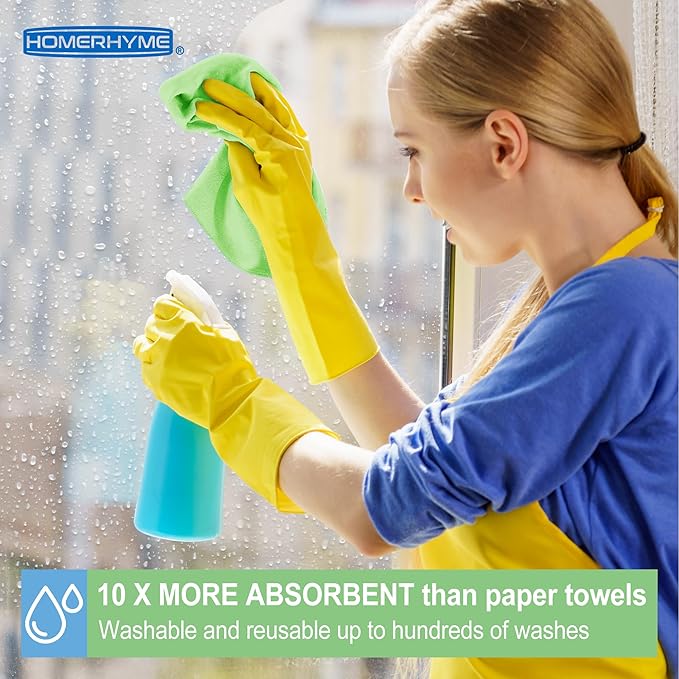Microfiber Cleaning Cloth, 12 Pack Cleaning Rags,12" X 11" Lint Free Dish Towels Wash Cloths, Reusable Microfiber Towels for Home and Kitchen Bathroom Apartment Cleaning Supplies, Assorted