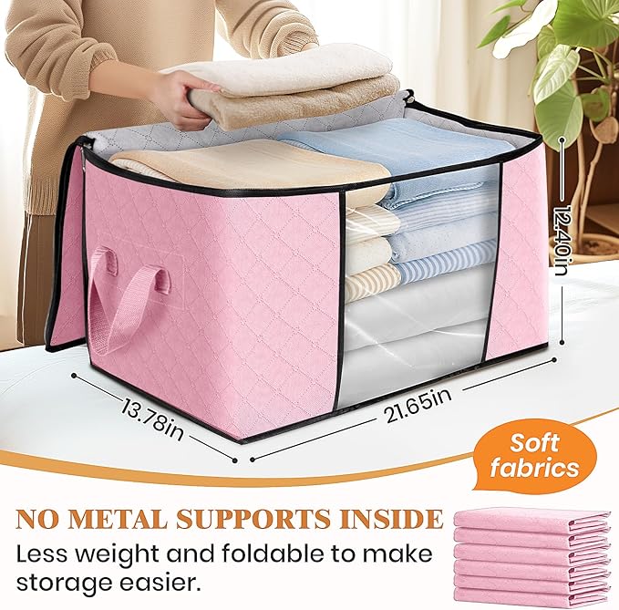 Fab totes 6 Pack Clothes Storage, Pink