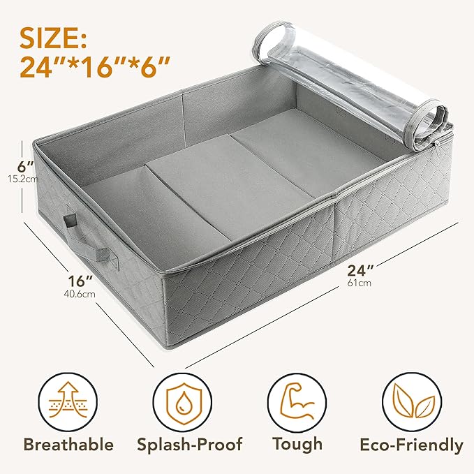 Foldable Under Bed Storage Bags, Closet Organizers and Storage Bins