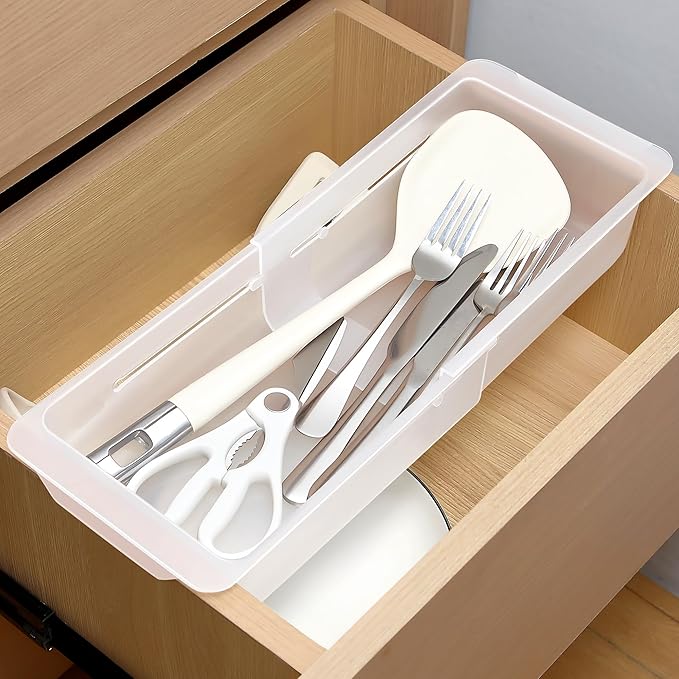 1 Pack Deep Drawer Organizer Bins, 12.4" to 18”