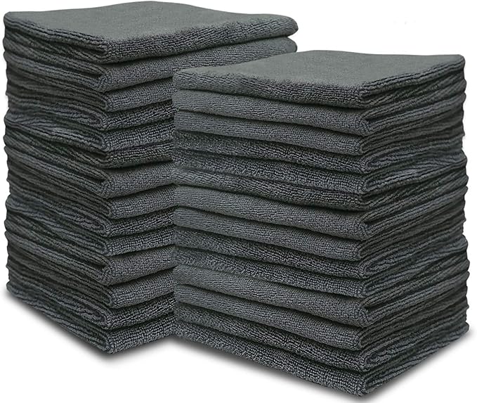 Microfiber Multipurpose Cleaning Cloths-50PC, Softer Highly Absorbent, Lint Free Streak Free for House, Kitchen, Car, Window Gifts(12in.x12in.)