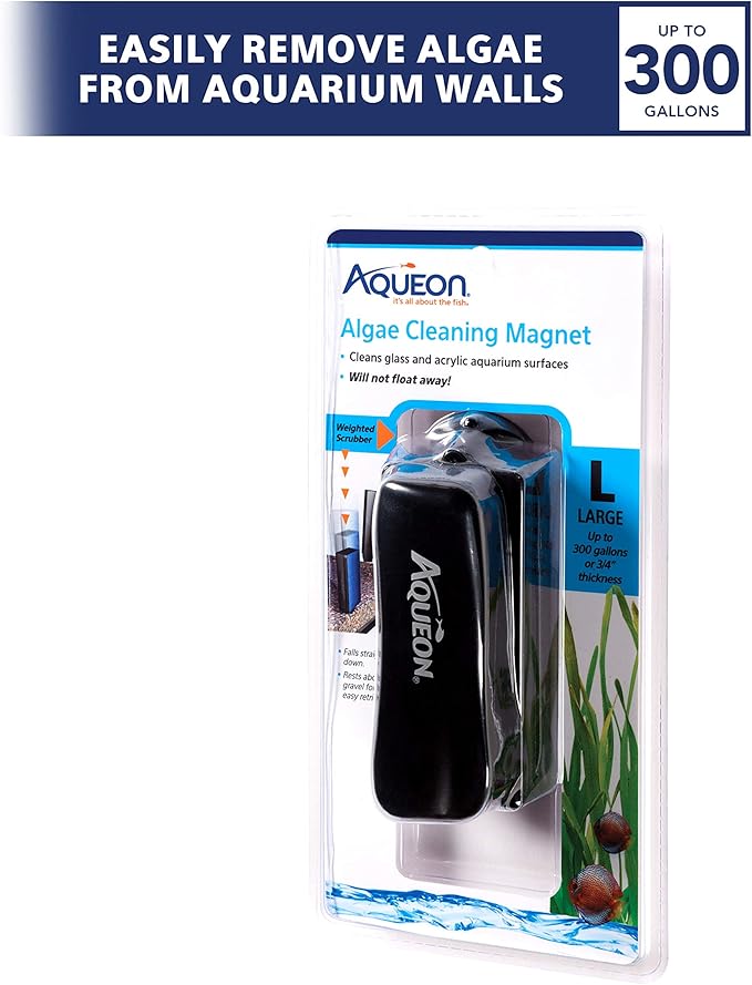 Aqueon Aquarium Algae Scraper, Fish Tank Cleaning Magnets for Glass/Acrylic, Large
