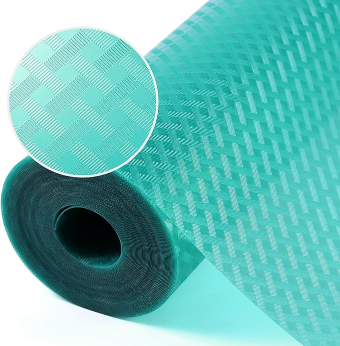 Blue Shelf Liners for Kitchen Cabinets Refrigerator Liners Waterproof & Oil-Proof Kitchen Cupboard Liner Drawer Mats EVA Material Non Adhesive Fridge Liner for Shelves 23.6 x 236.2 Inches