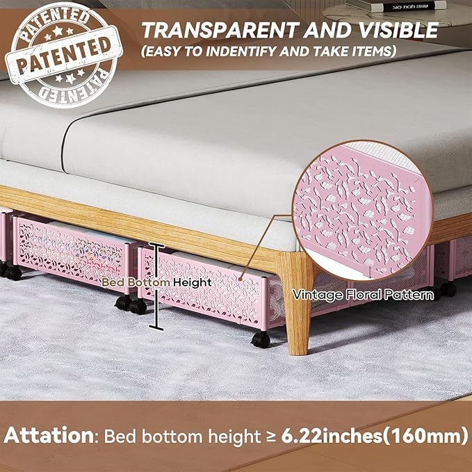 Under the Bed Storage Containers with Wheels, Under Bed Storage